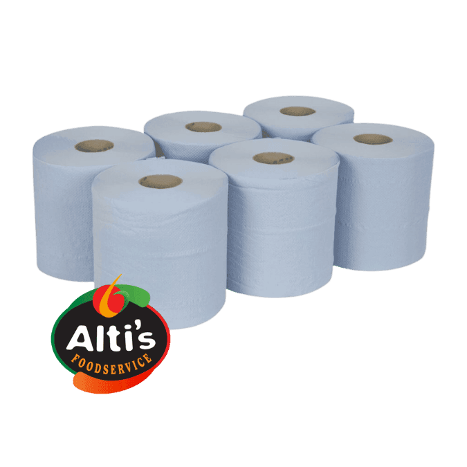 Blue Centrefeed Rolls 6x(19cmx120cm) Wholesale Cash and Carry Foodservice